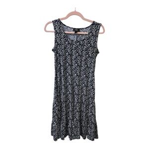 MSK Black and White Floral Midi Dress Size M